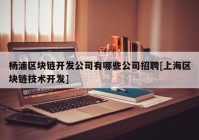 杨浦区块链开发公司有哪些公司招聘[上海区块链技术开发]